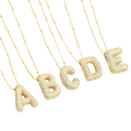 Bubble letter initial necklace set | Gold