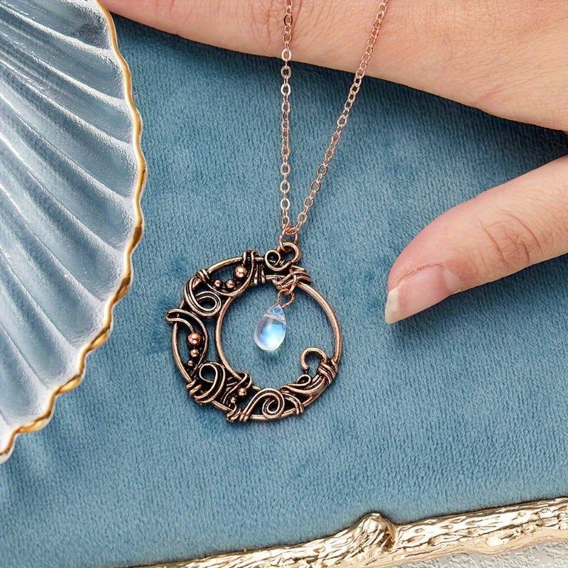 Mystic Teardrop Copper Necklace