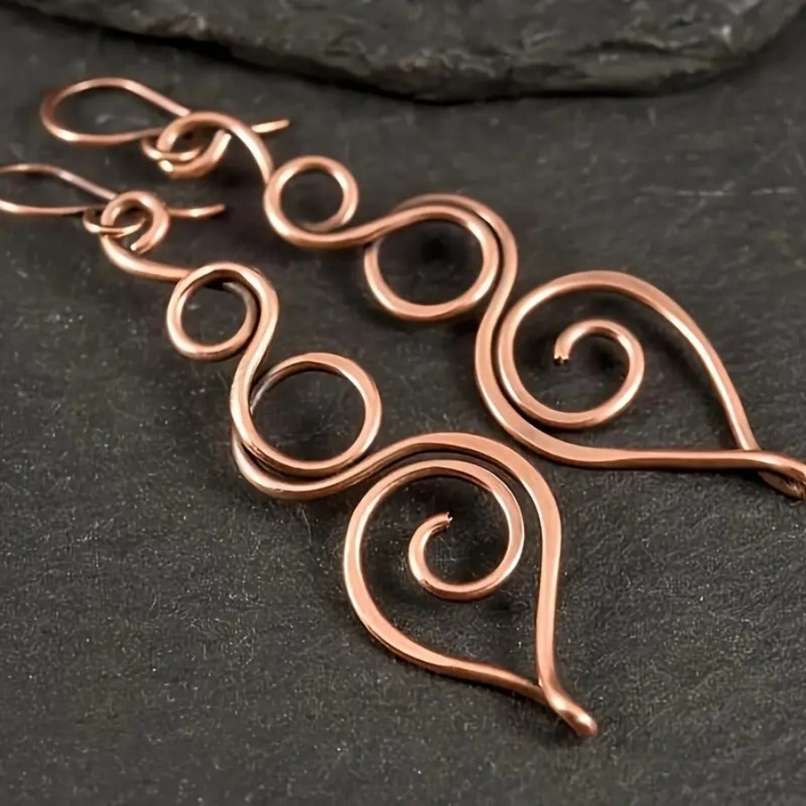 Loretta Swirl Copper Earrings