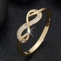 Lysette Crystal Infinity Ring | Gold