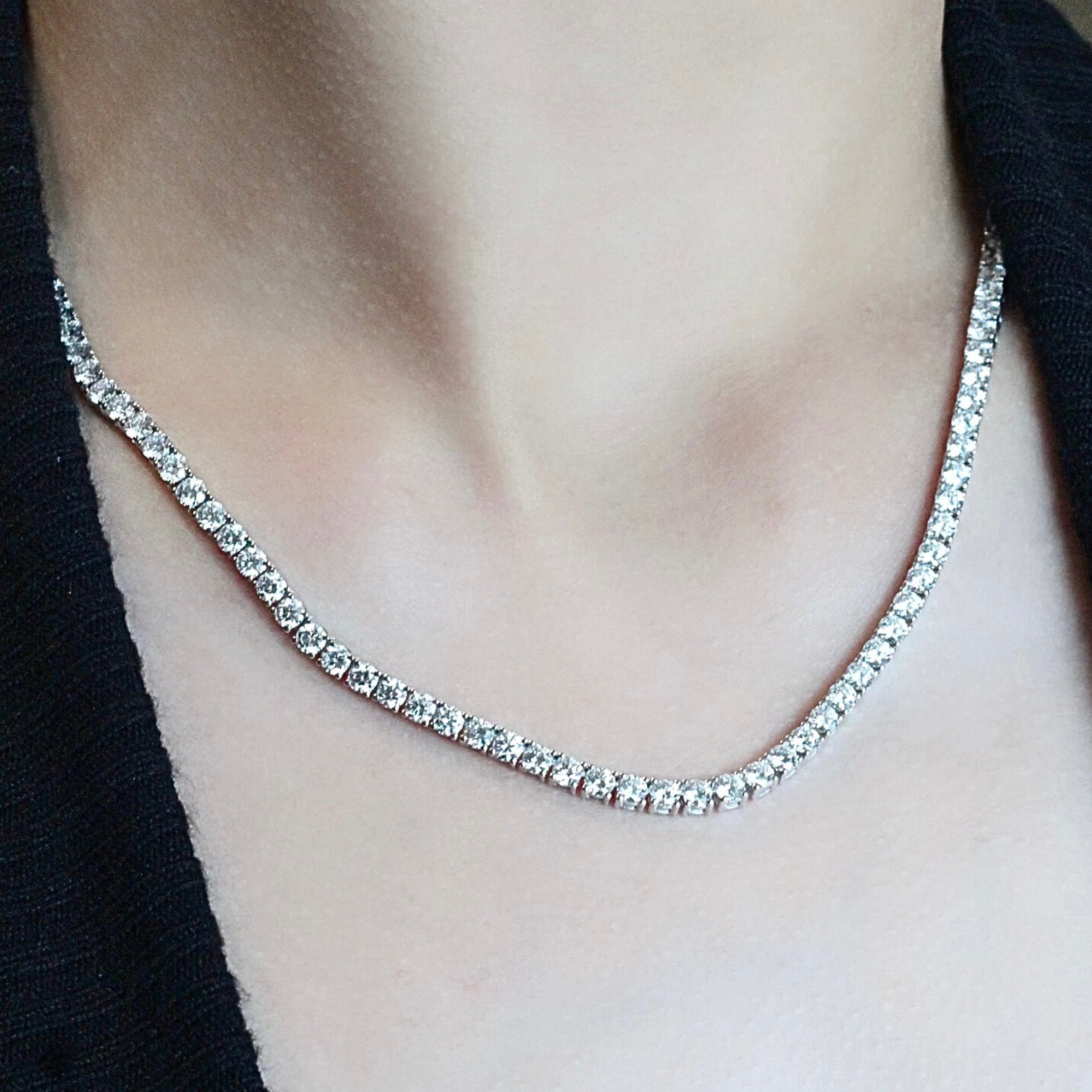 Tennis Necklace | White Gold