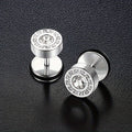Theron Keyline Stud Earring | White Gold