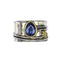 Bohemian Gemstone Meditation Ring | White Gold