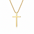 Bezel Cross Necklace | Gold