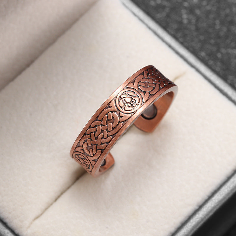 Runic Weave Copper Ring
