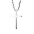 Bezel Cross Necklace | White Gold