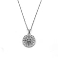 Compass Pendant Necklace | White Gold