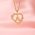 Floral Charm Initial Necklace | Gold