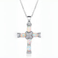 Lumen Opal Cross Necklace | Gold