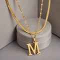 Layered Initial Necklace | Gold