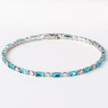 Natural Turquoise Stone Bracelet | White Gold