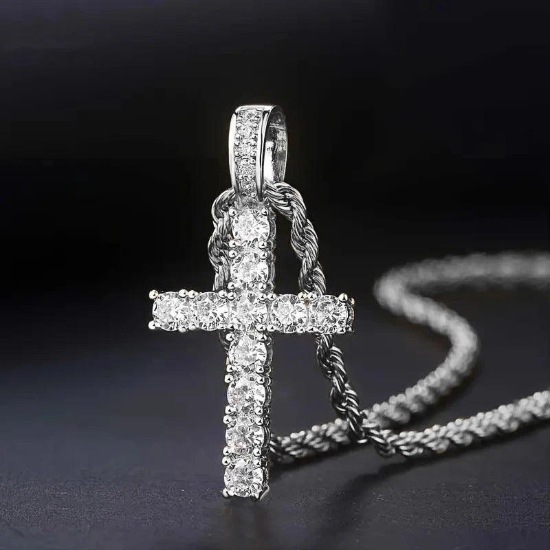 Cross necklace | White Gold