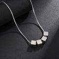 Zaylen Cube Line Necklace | White Gold