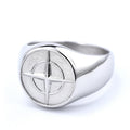 Classic Compass Signet Ring | White Gold