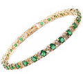 Emerald Trio Tennis Bracelet | Gold