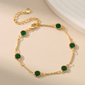 Emerald Link Chain Bracelet | Gold