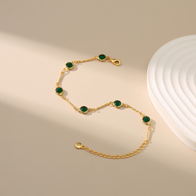 Emerald Link Chain Bracelet | Gold