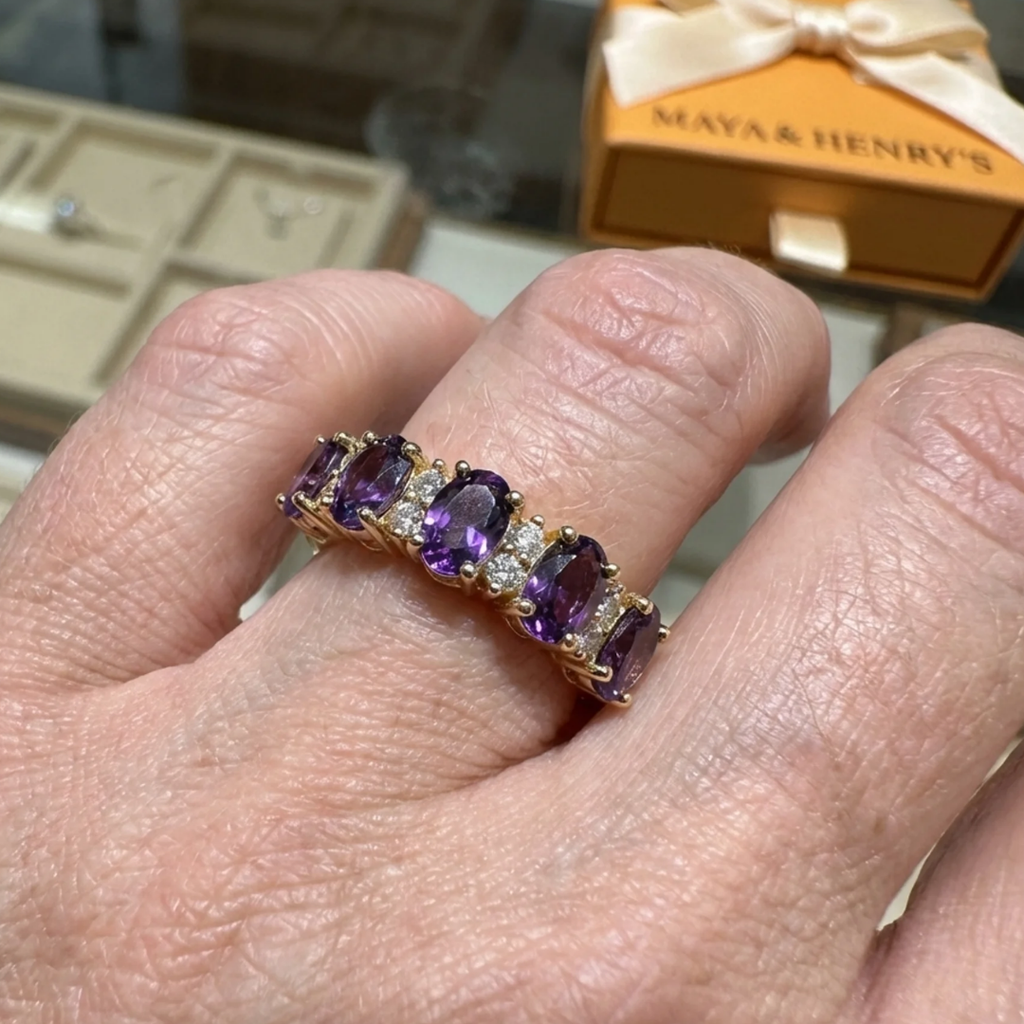 Orlina Violet Crest Ring | Rose Gold