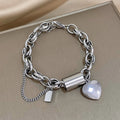 Heartened Chunky Bracelet | White Gold