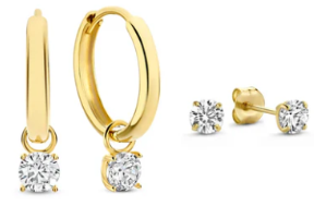 Larmes de Lune Stone Earrings Set | Gold