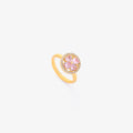 Pink Heart Bloom Spinning Ring | Gold