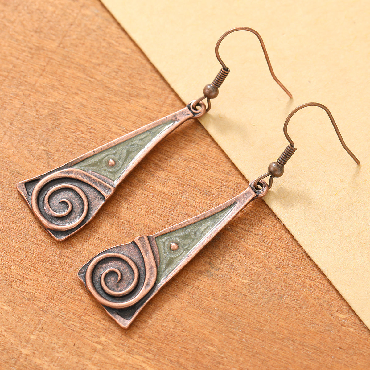 Tribal Swirl Copper Earrings