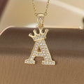 Initial Crown Necklace | Gold