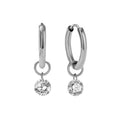 Larmes de Lune Stone Hoop Earrings | White Gold