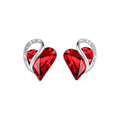 Infinity Heart Ruby Stud Earrings | White Gold