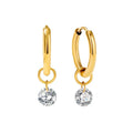 Larmes de Lune Stone Hoop Earrings | Gold