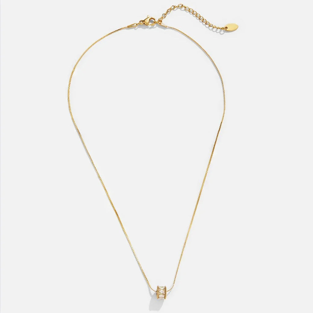 Elyna Polished Barrel Necklace | Gold