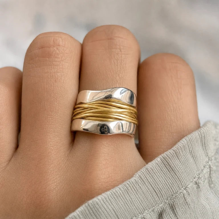 Silvergold Tether Ring | Mixed Gold